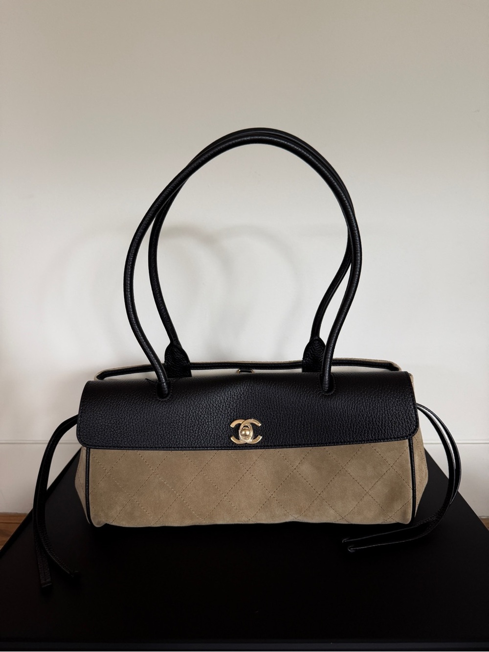 Chanel East-West Small Shopping Shoulder Bag with Gold tone Hardware